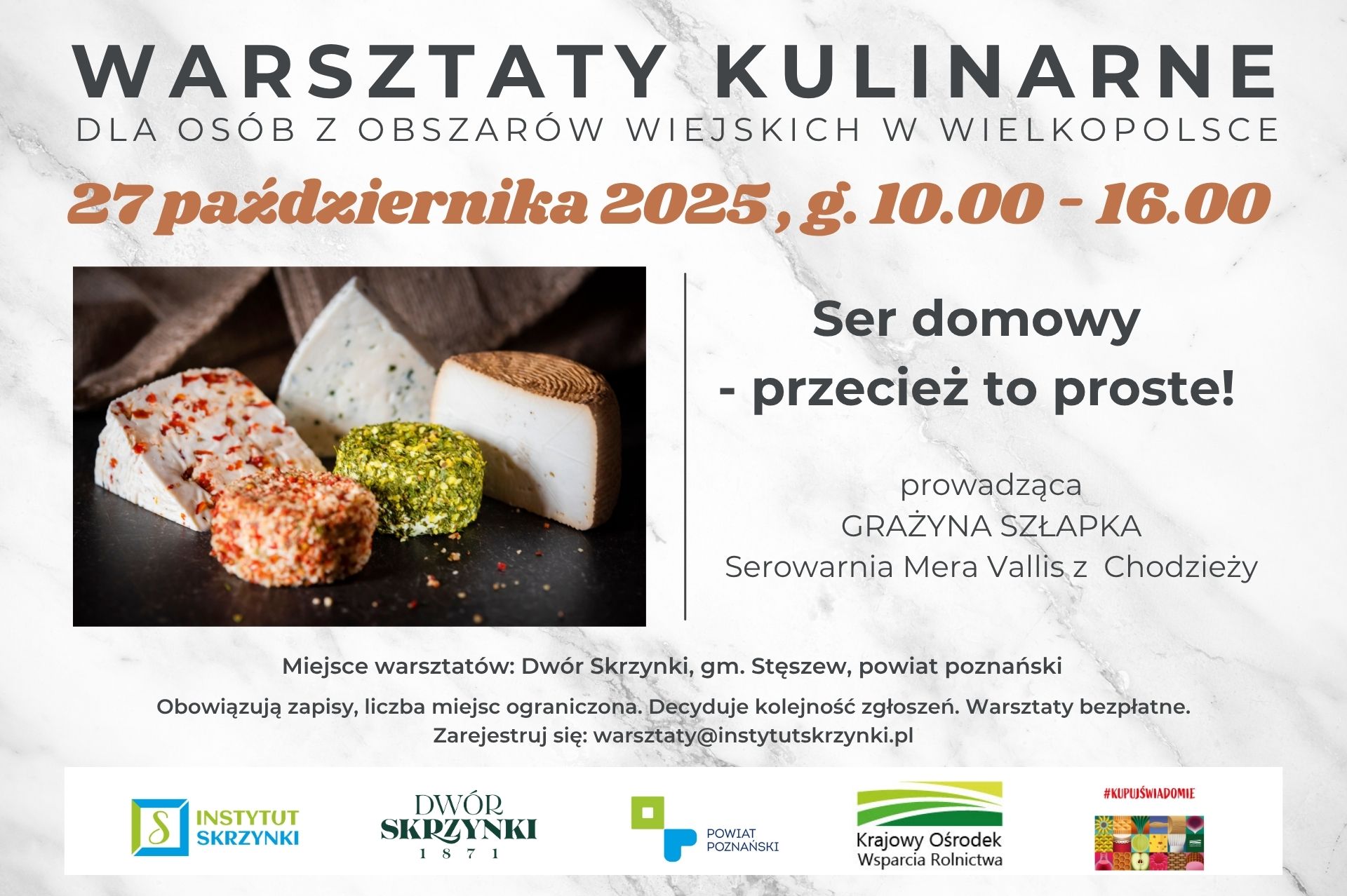 Sery domowe – przecież to proste. Bezpłatne warsztaty kulinarne w Dworze Skrzynki