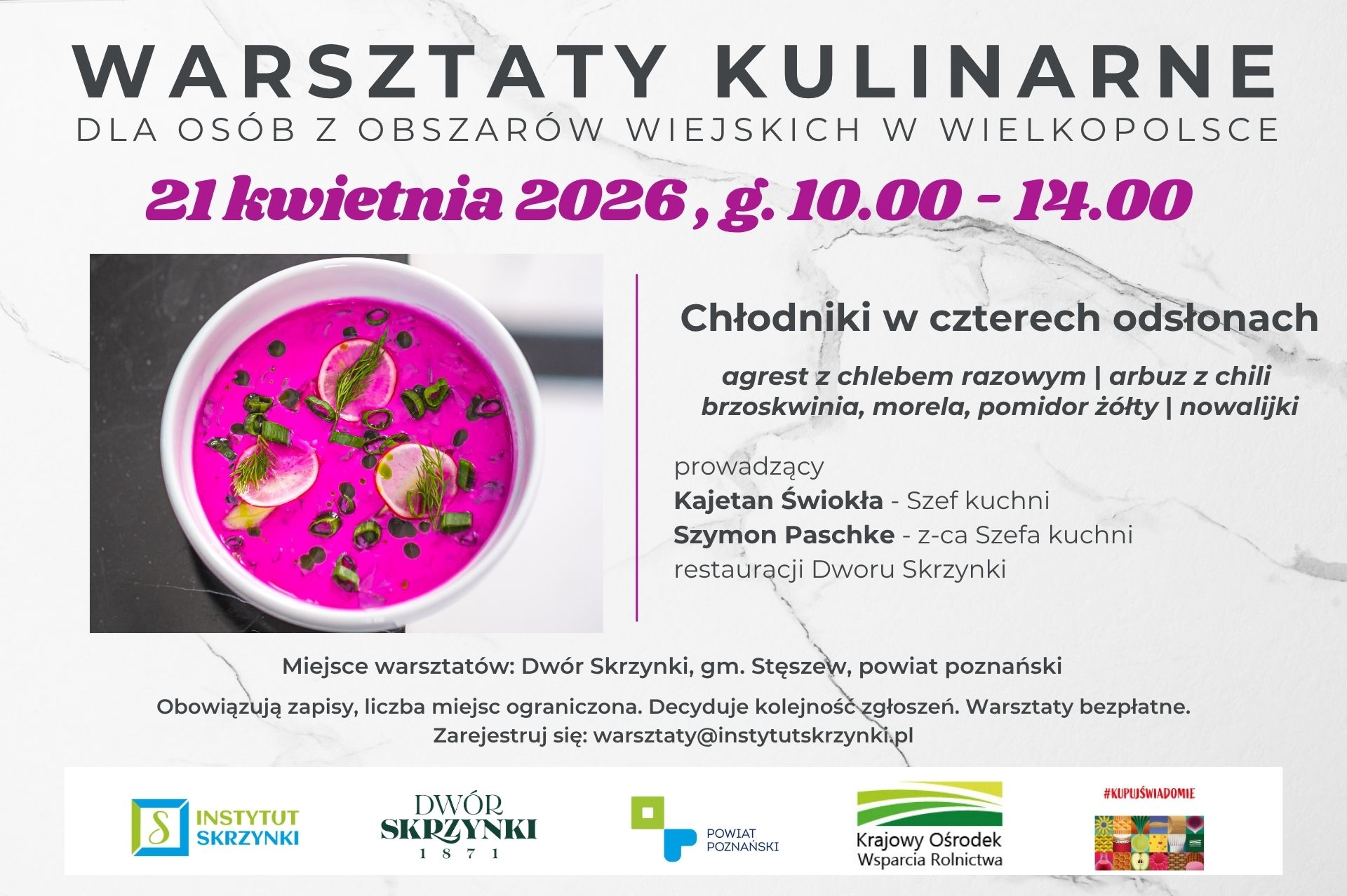 Tematyczne warsztaty dla osób z obszarów wiejskich #KUPUJŚWIADOMIE – Chłodniki w czterech odsłonach
